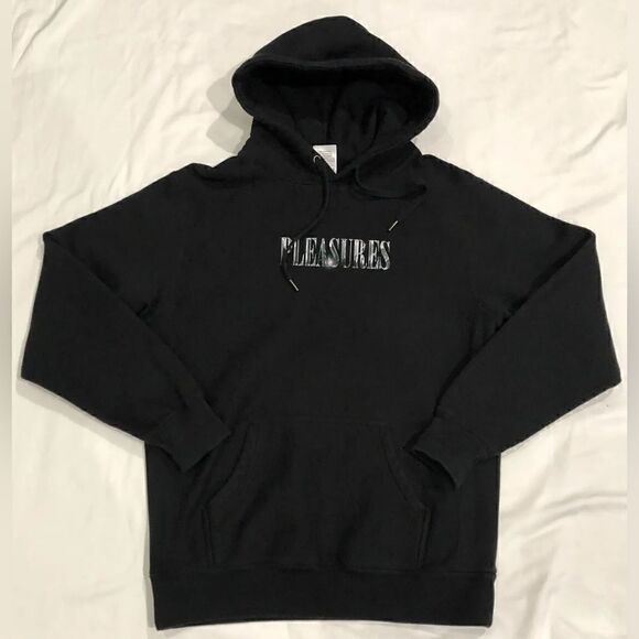 PLEASURES NWT Playboy Icy Diamonds Logo Black Hoodie Sweatshirt Size M - Picture 8 of 14